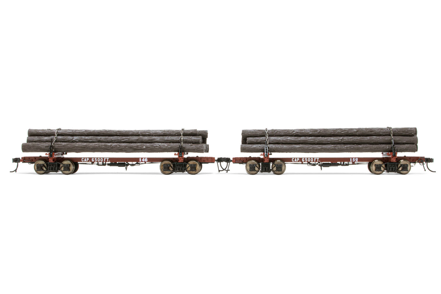 Rivarossi HR6538 HO Westside Lumber Co. Skeleton Log Car #146/152 (Pack of 2)