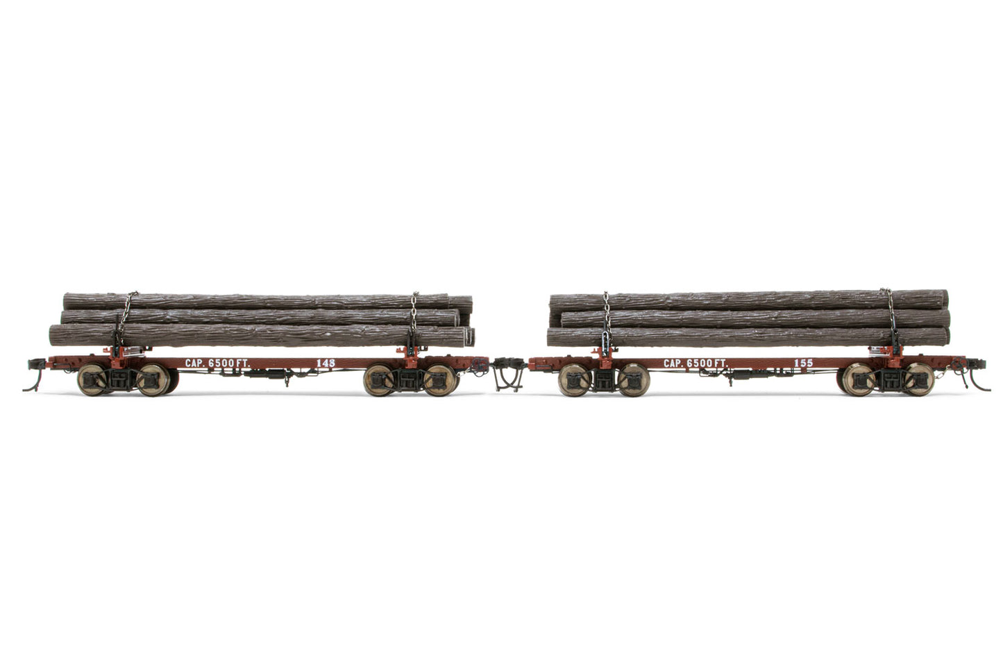 Rivarossi HR6540 HO Pickering Lumber Co. Skeleton Log Car #148/155 (Pack of 2)