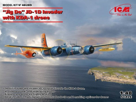 ICM 48289 1:48 JD-1D Invader w/KDA-1 drone US Navy Military Aircraft Plane Kit