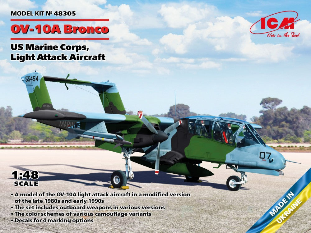 ICM 48305 1:48 OV-10A Bronco US Marine Corps Military Aircraft Plane Model Kit