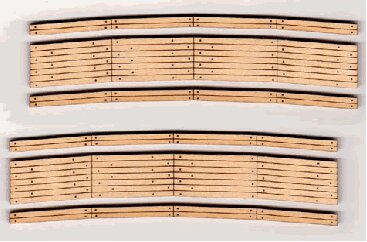 Blair Line 029 N 2-Lane 23-26 Curved Laser-Cut Wood Grade Crossing (Set of 2)