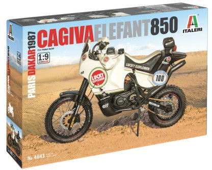 Italeri 4643 1:9 Cagiva Elefant 850 Paris-Dakar 1987 Plastic Model Kit