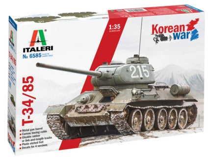 Italeri 6585 1:35 T-34/85 Korean War Military Tank Model Kit