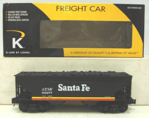 K-Line 6-21590 O Gauge Santa Fe Midnight Chief 2-Bay Hopper with Load #162277