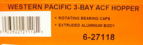 Lionel 6-27118 O Gauge Western Pacific 3-Bay ACF Hopper Car #11774