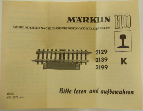 Marklin 2129 HO Curved Switch Track Section