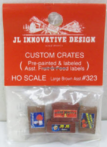 JL Innovative Design 323 HO Large Brown Food Crates (Pack of 4)