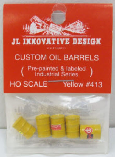 JL Innovative Design 413 HO Yellow Painted&Labeled Industrial Series (Pack of 5)