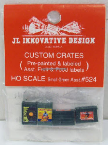 JL Innovative Design 524 HO Small Green Assorted Food Crates (Set of 4)