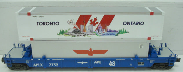K-Line K7752 O APL Worldwide Intermodal Double Stack Car W/2 Container ...