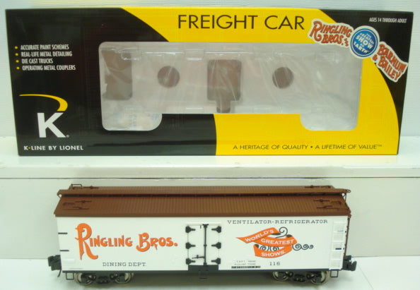 Lionel 6-22250 O Ringling Bros. Dining Dept. Wood-Sided Refrigerator Car #116