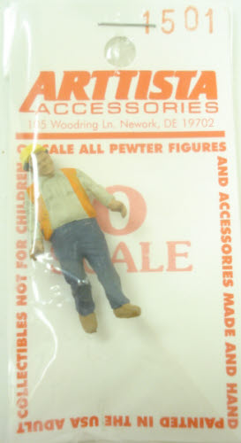 Arttista 1501 O Scale Man w/ Hard Hat Walking Down