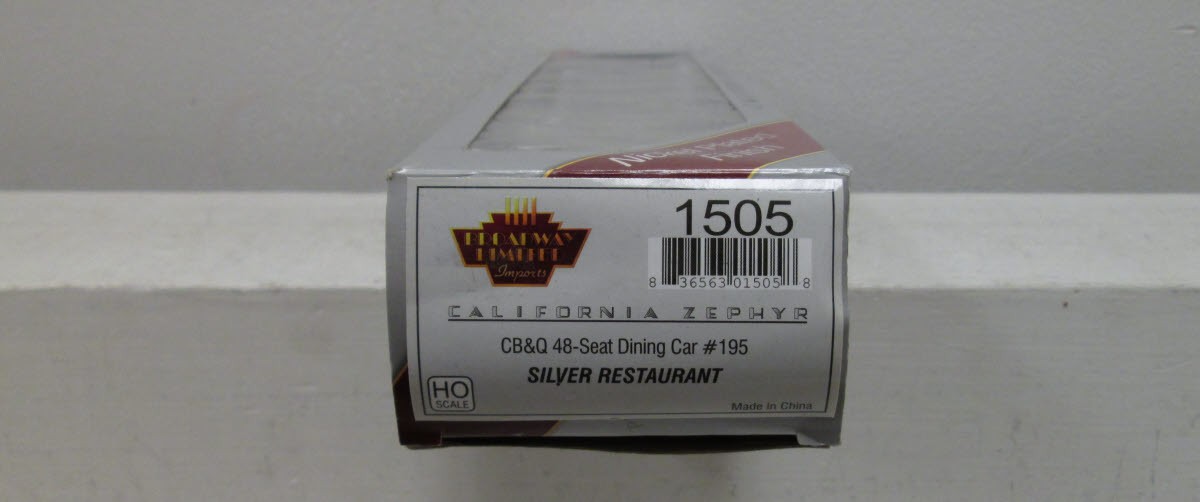 Broadway Limited 1505 HO Chicago, Burlington & Quincy California Zephyr #195