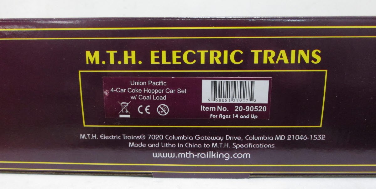 MTH 20-90520 O Union Pacific Coke Hopper Car Set (Set of 4)