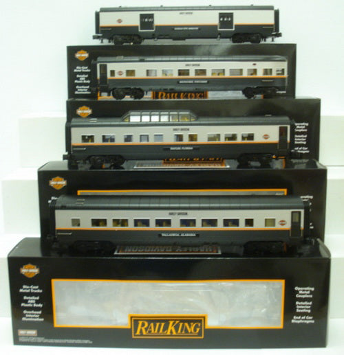 MTH 30-67474 O Harley-Davidson 60' Streamlined Passenger Car Set (Set of 4)