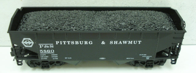 MTH 20-97680 O Pittsburg & Shawmut 2-Bay Offset Hopper Car #5860