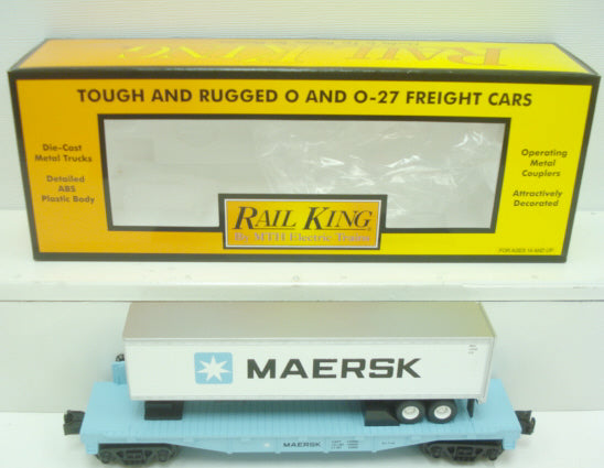 MTH 30-76333 Maersk Flat Car w/Trailer