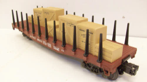 Lionel 6-9823 O Gauge Santa Fe Flatcar with Freight Load