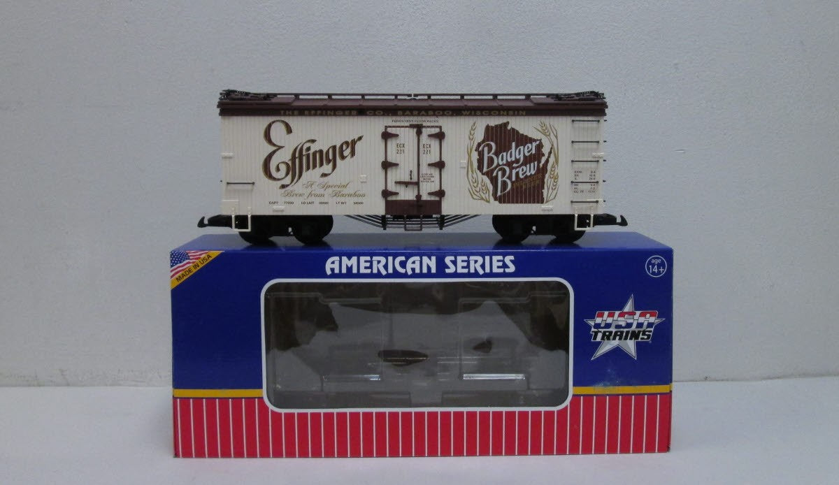 USA Trains 16416 G Scale Badger Brew Refrigerator Car - Plastic Wheels