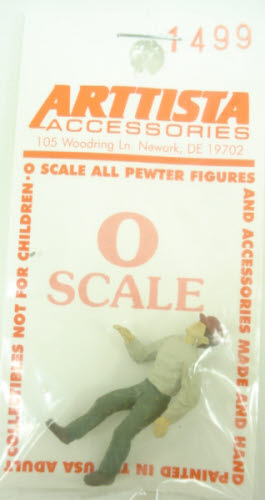 Arttista 1499 O Scale Worker Walking Up Pewter Figure Hand Painted
