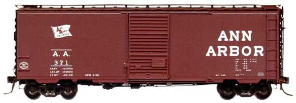Kadee 4501 HO Ann Arbor 40' PS-1 Boxcar with 6' Youngstown Door #371
