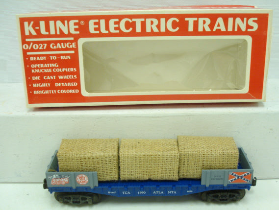 K-Line K6630 TCA 1990 Atlanta Flatcar with Cotton Bales