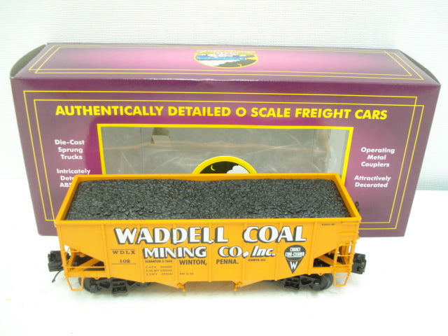 MTH 20-97232 Waddel Coal (#102) 2-Bay Fish Belly Hopper w/ Load