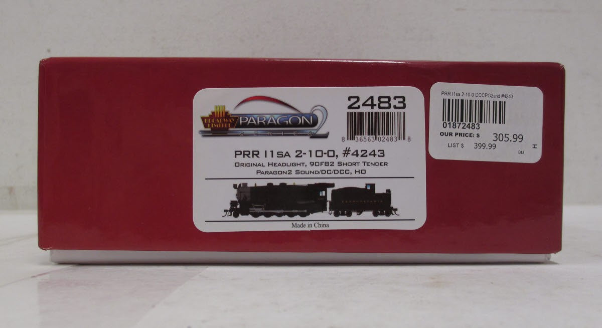 Broadway Limited 2483 HO Pennsylvania I1sa 2-10-0 with 90F82 Short Tender #4243