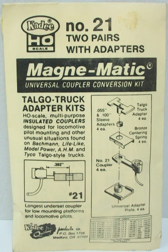 Kadee 21 HO Scale Magne-Matic Universal Coupler Conversion Kit 2 Pair & Adapters