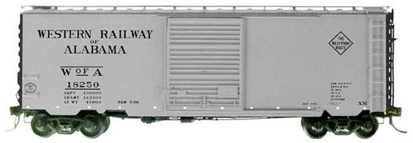 Kadee 5230 HO Western of Alabama 40' PS-1 Boxcar #18250