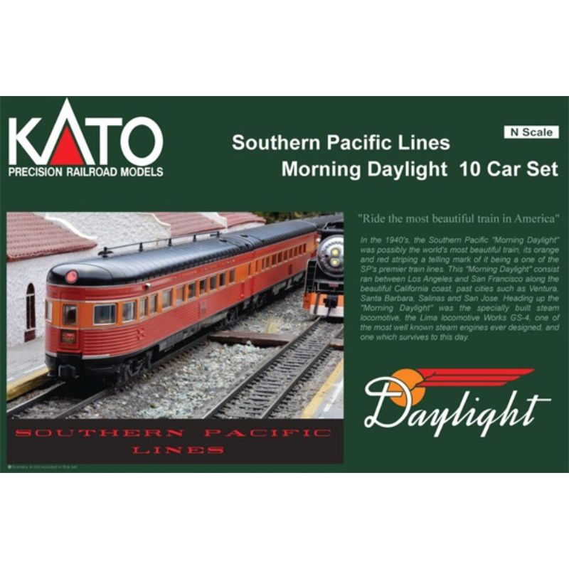Kato 106-063 N Southern Pacific Lines Morning Daylight Passenger Car (Set of 10)