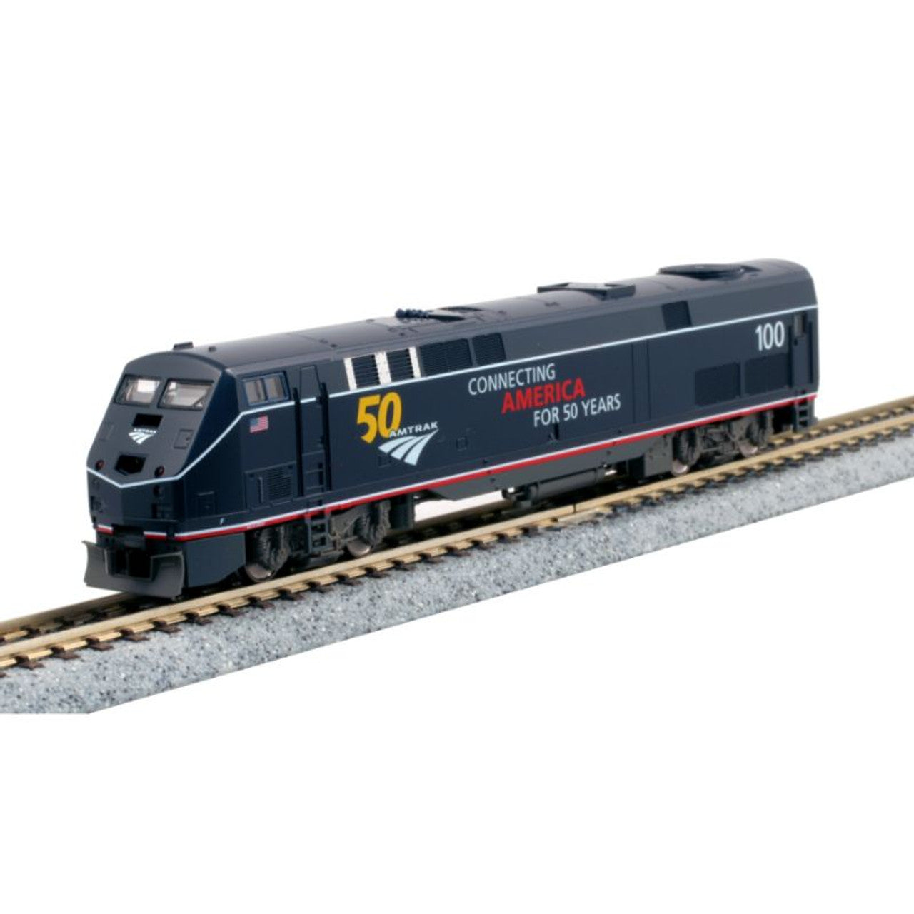 Kato 176-6035-DCC N Amtrak 50th Anniversary P42 Diesel Locomotive with DCC #100