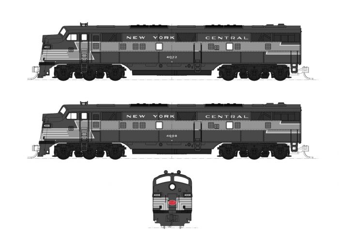 Kato 106-0440-LS N EMD E7A New York Central Diesel Locomotives #4008 & #4022