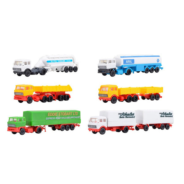 Kibri 36980 Z Mercedes-Benz & DAF Trailer Truck Kit (Set of 6)
