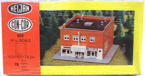 Heljan 609 Con-Cor N Scale Movie Theatre Building Kit