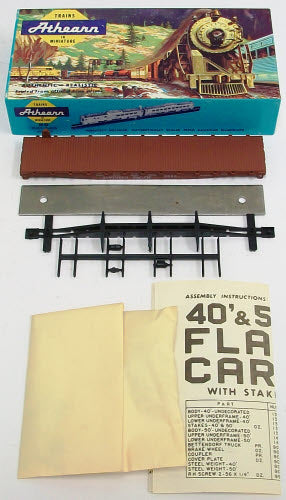 Athearn 13989 HO Undecorated 50FT Flatcar with Stakes Kit