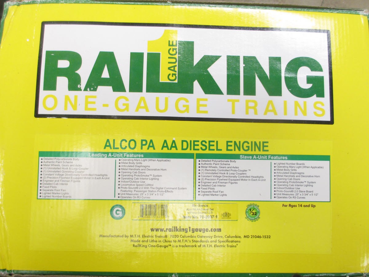 MTH 70-2037-1 G Rio Grande Alco PA AA Diesel Locomotive Set w/PS 2.0 (Set of 2)