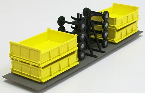 Ertl 4085 HO Scale KD Grain Boxes W/Running Gear Flatcar Load
