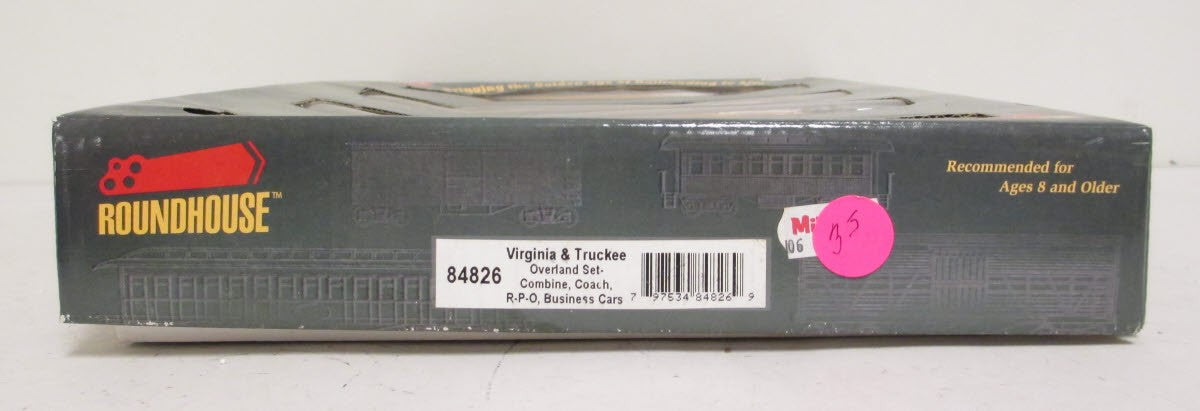 Roundhouse 84826 HO Virginia & Truckee RTR 50' Overland Passenger (Set of 4)