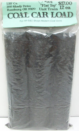 LBF 504 HO Scale Flat Coal Load For E & C and LBF Coal Cars (Pack of 12)