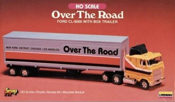 Lindberg 1047 HO Asst.1045-48 Over the Road Ford CL-9000 With Box Trailer Kit