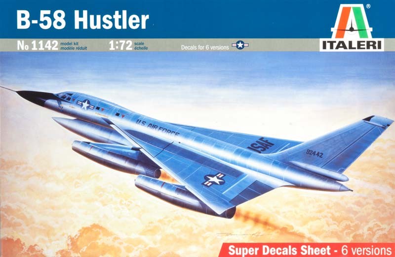 Italeri 1142 1:72 B-58 Hustler Bomber Aircraft Model Kit