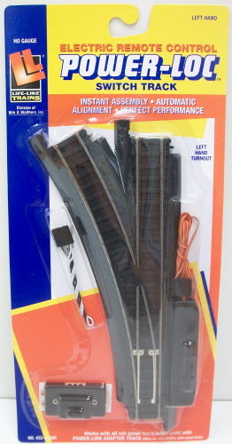 Life Like 21306 HO Power-Loc Left Hand Electric 2-Way Swich Track Turnout