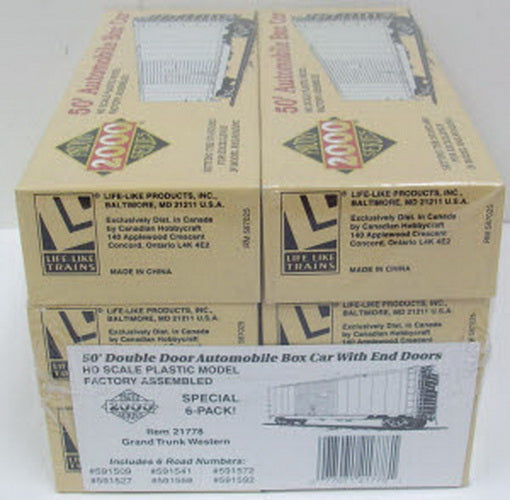 Proto 2000 21778 HO Scale Grand Trunk Western Life Like GTW Boxcar 6-Pack