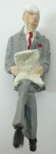 Arttista 1101 O Scale Sitting Man Reading Newspaper Pewter Hand Painted Figure