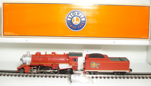 Lionel 6-28699 O Holiday Red 2-8-2 Steam Locomotive & Tender #25