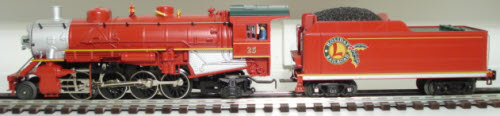 Lionel 6-28699 O Holiday Red 2-8-2 Steam Locomotive & Tender #25