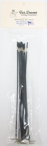 Gargraves 930B-12 8" 16 AWG Black Pigtail W/Track Pin (Pack of 12)