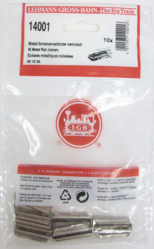 LGB 14001 G Nickel Metal Rail Joiners (Pack of 10)