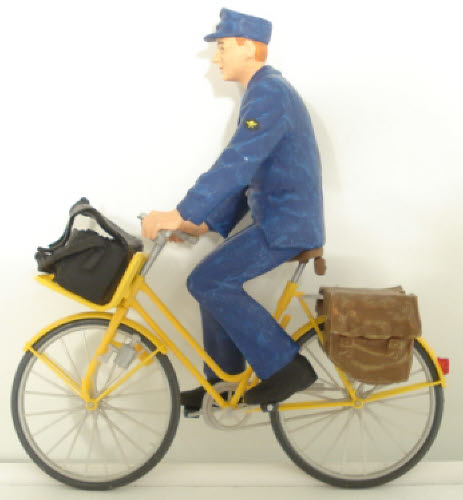 Preiser 45069 G Postman on Bicycle Figure